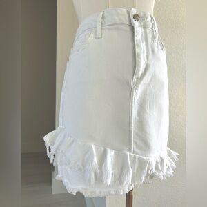 Sam Edelman The Karol Skirt White Distressed Denim Jean Mini Skirt Womens S